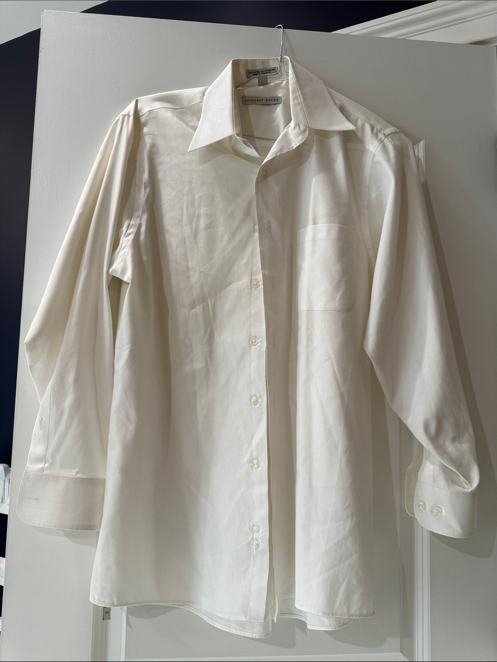 Geoffrey Beene White Long-Sleeve Dress Shirt
